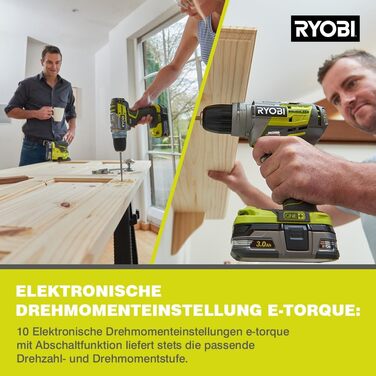 В ONE Акумуляторний ударний дриль-шуруповерт R18PDBL-0 (крутний момент 60 Нм, 10 регулювань, патрон 13 мм, макс. діаметр свердлінн