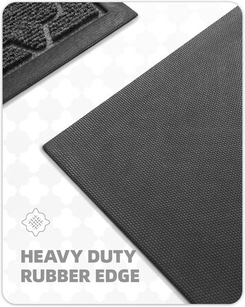 Килимок для входу Color G Welcome, 45x75 см, чорно-сірий, для вулиці, килимок для бруду, що миється, водонепроникний килимок для входу, садовий, чорно-сірий, 45 x 75 см