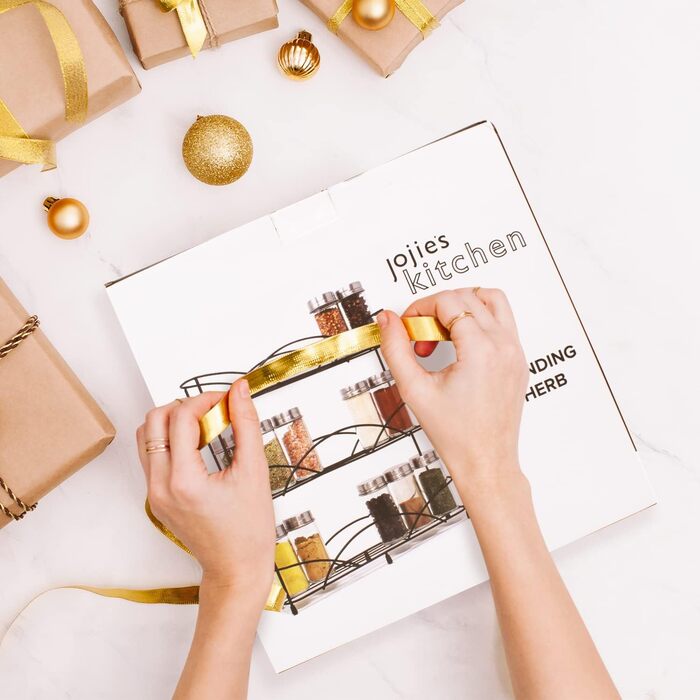 Підставка для спецій Joeji&39s Kitchen Standing Spice Organiser - Для банок зі спеціями та травами - Вміщує до 21 банки зі спеціями - У комплекті 2 присоски для стійкості - Не потрібно свердлити - Підставка для спецій (чорна)