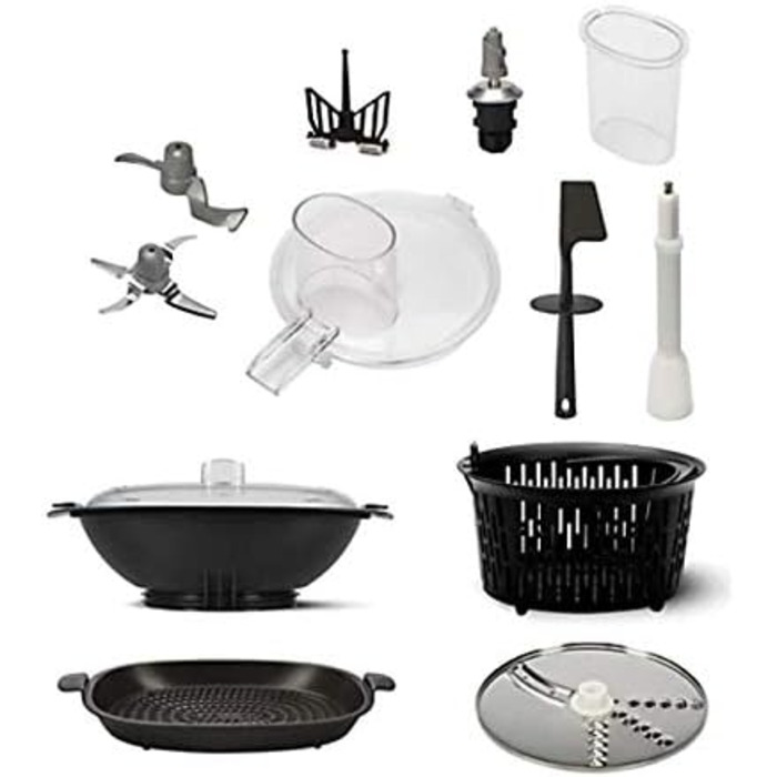 Багатофункціональний кухонний комбайн efbe-Schott Thermomaster SC HA 1020 з вбудованими вагами, 11 швидкостей, функція приготування, НЕРЖАВІЮЧА СТАЛЬ, аксесуари