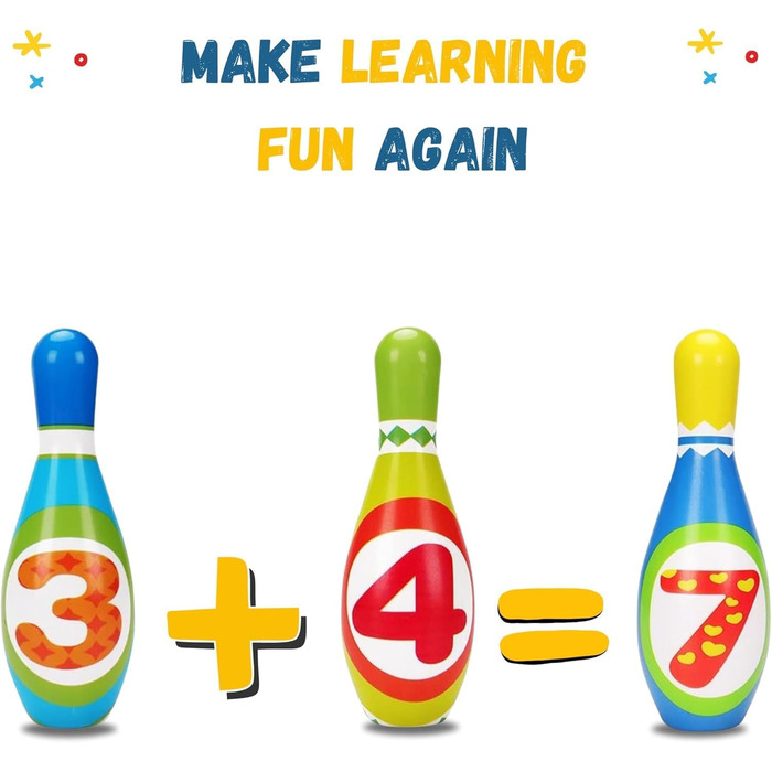 Набір для боулінгу для дітей віком від 1 до 5 років, іграшка Монтессорі з зручною сумкою для перенесення, ідеально підходить для днів народження та дитячих вечірок, подарунки для дітей віком від 1 до 5 років