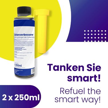 Потужний підсилювач октанового числа 2x250 мл Система підвищення паливної ефективності Cleaner Присадка для поліпшеного згоряння бензину Очищувач двигуна для всіх бензинових двигунів