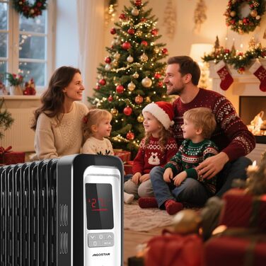 Енергозберігаючий масляний радіатор потужністю 2500 Вт, електричний РК-обігрівач з 13 ребрами, 4 режими нагріву, термостат, пульт дистанційного керування, захист від перегріву, електричний радіаторний обігрівач, 33JHH -