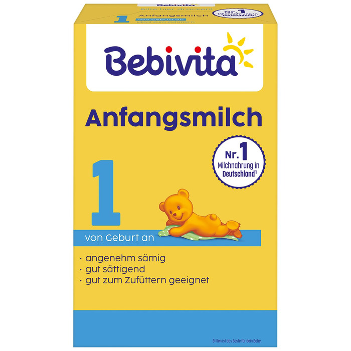 Молочна суміш для немовлят Bebivita 1 First (5 x 500 г), з народження, приємно кремова та ситна, підходить для прикорму