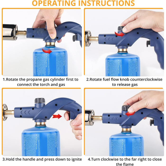 Потужний кухонний пропановий пальник Sondiko LMT905, пістолет-гриль, вогнеметний пістолет, стартер для багаття, запальничка для ву