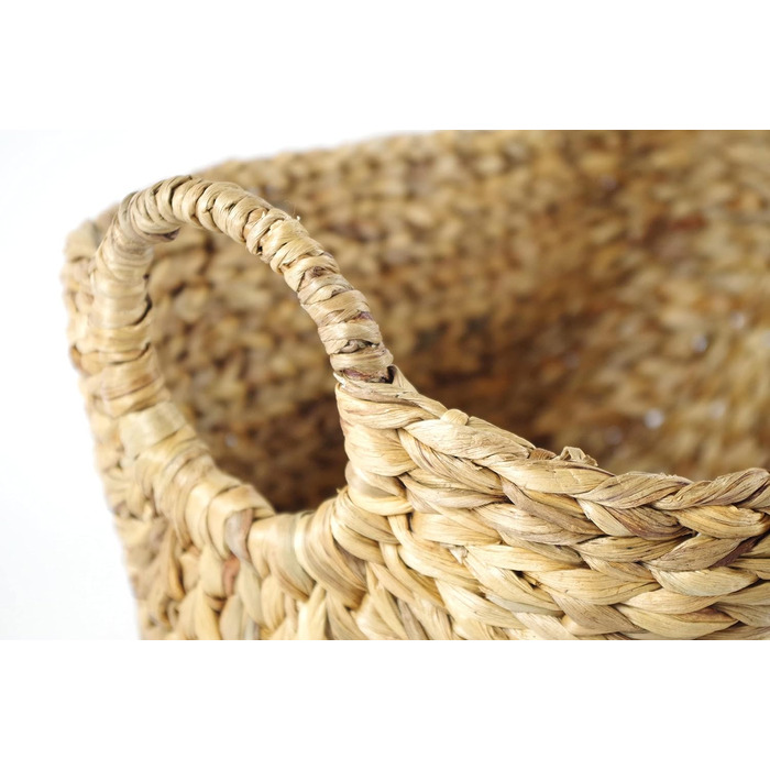 Кошик Kobolo з водяним гіацинтом та ручками - 56x40x34 см - коричневий - великий плетений кошик для зберігання білизни, книг та газет - стильний органайзер XL, міцний та виготовлений вручну 56x40x41 см
