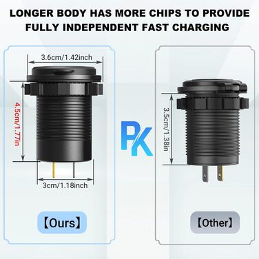 Вт) 12 В USB C розетка установка PD3.0 тип C USB розетка Водонепроникний 12 вольт автомобільна розетка прикурювач адаптер з 3 з'єд