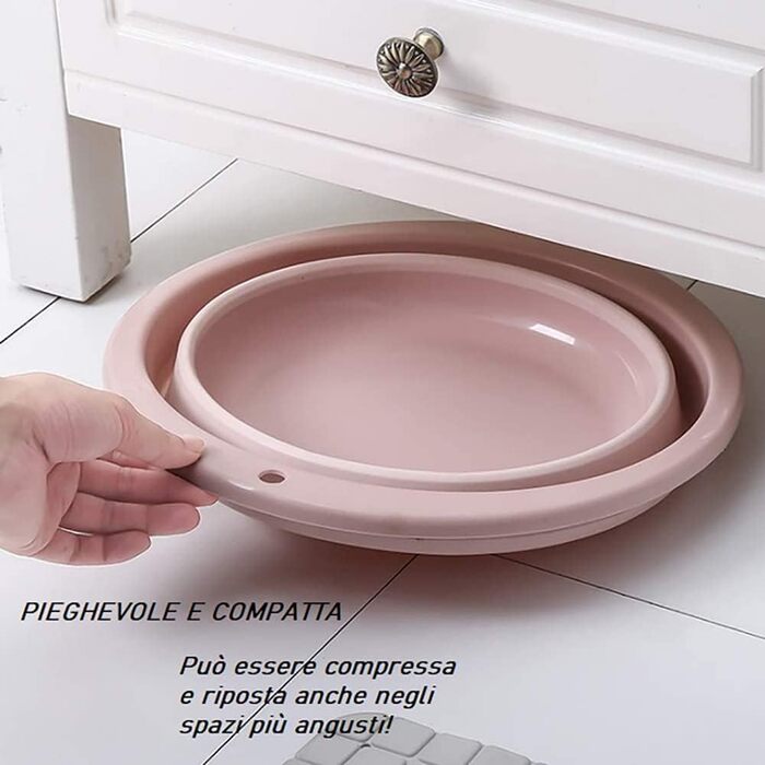 Умивальник, корито для білизни, чаша для миття посуду, чаша для кемпінгу, складана, пластикова, компактна, ідеально підходить для ванної кімнати, кухні, патіо, саду, термостат гумовий (12x3113,5x37) см, синій (12x3113,5x37) см синій