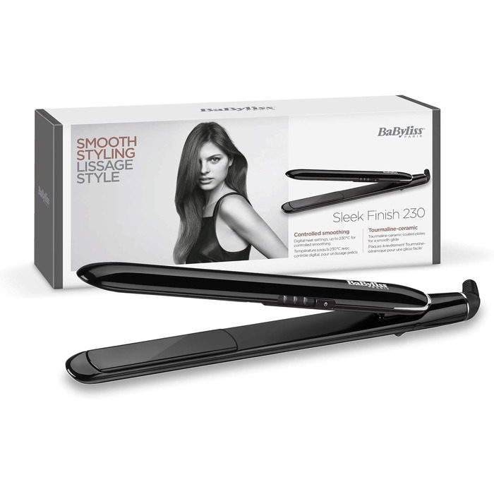Випрямляч Babyliss Sleek Finish 230 180C - 230C з автоматичним вимкненням ST255E та конічна плойка з рожевим кварцом 13-25 мм для