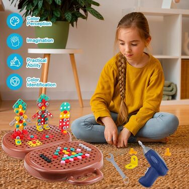 Ящик для іграшок Abnaok Montessori зі свердлом, Magic Montessori Play Toolbox, дитяча іграшка-гвинтик, іграшка Монтессорі від 3 років