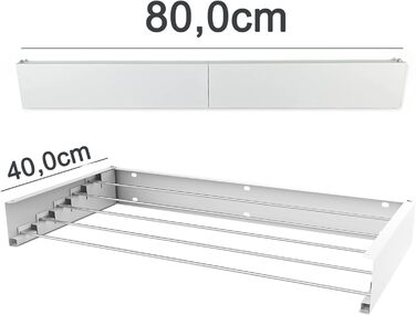 Конячка для білизни, 80 см біла для настінного монтажу, настінна сушарка для білизни Настінна сушарка для білизни, складна, висувн