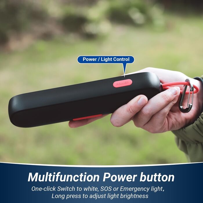 Акумуляторний кемпінговий ліхтарик Daffodil LEC600 для використання на відкритому повітрі - портативний світлодіодний ліхтарик із зарядним пристроєм ємністю 3600 мАг, 3 режими світла ліхтарик із 42 світлодіодами, червоне світло/аварійне світло, клас захис