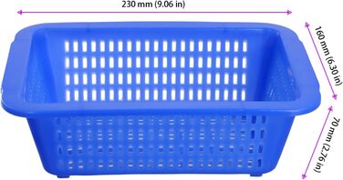 Набір пластикових кошиків для зберігання FUNSUEI з 24 предметів, маленькі кольорові кошики для зберігання, 3 кольори, маленькі пластикові кошики для зберігання та організації, синій, червоний, білий, 23 x 16 x 7 см