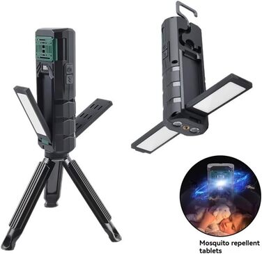 Світлодіодний складний кемпінговий світильник, лампа для намету, портативний робочий світильник з цифровим дисплеєм, багатофункціональний для дому, спальні, вітальні