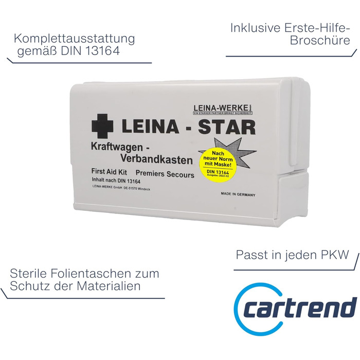 Аптечка першої допомоги DIN 13164 B з рятувальною ковдрою, 73600