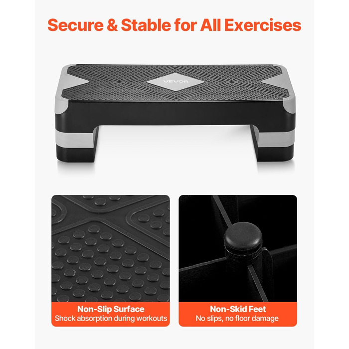 Платформа для аеробних вправ VEVOR сірого кольору