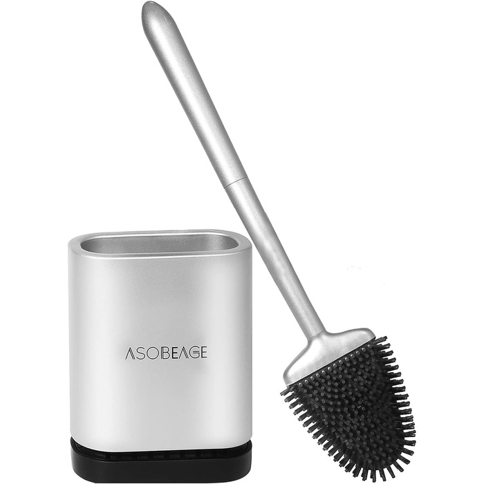 Щітка для туалету з тримачем, силіконова щітка для туалету, ефективне очищення, набір щіток для настінного та стоячого туалету для