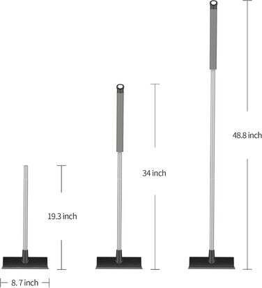 Швабра для підлоги з довгою ручкою, щітка 2 в 1 з водяним скребком для чищення плитки на терасі, у ванній кімнаті, басейні та внут