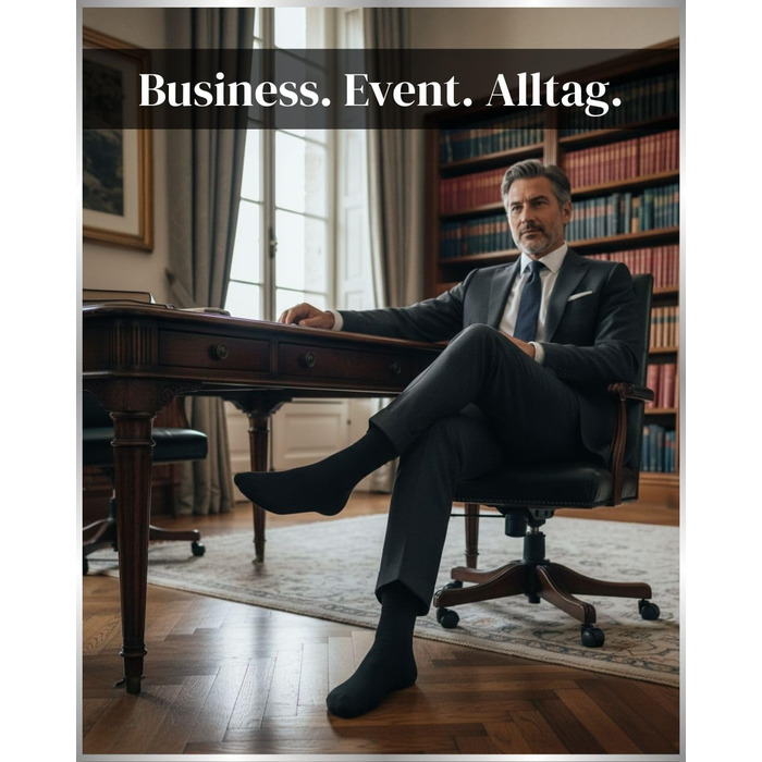 Чоловічі шкарпетки, 10 пар ділових шкарпеток з дихаючої бавовни, безшовні та не пропускають подразнення, класичні шкарпетки, чорні, розмір 43-46