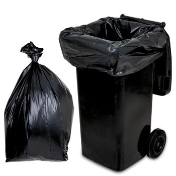 Міцні сміттєві пакети 240 л - чорні - для муніципальних контейнерів для відходів - 100 перероблені - (від 10 до 300 пакетів) (20)