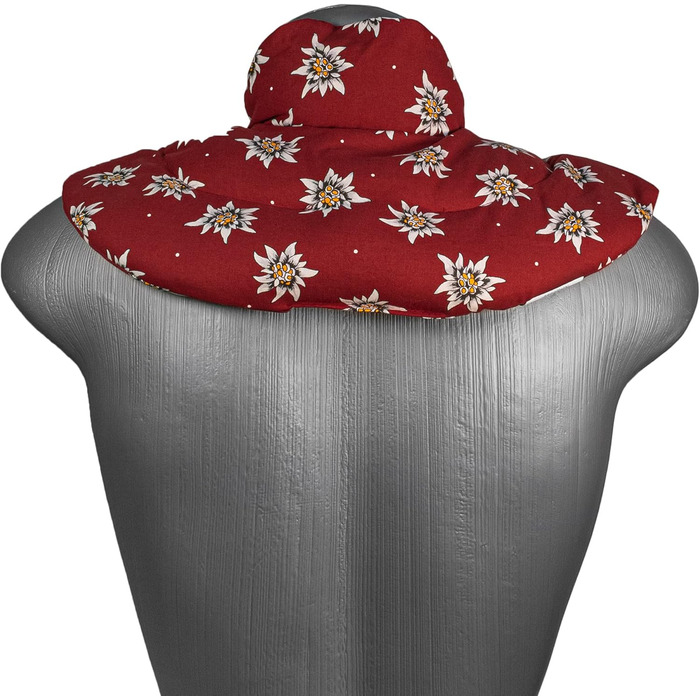 Подушка для шиї GIRAFFENLAND з коміром-стійкою, квітка едельвейса - подушка з вишневих кісточок - подушка для шиї, нагрівальна подушка - дуже затишна грілка для шиї