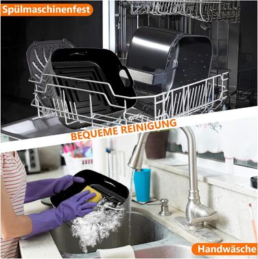 Силіконова форма для фритюрниці 23 см, аксесуари для фритюрниці 2 шт. Силіконова форма для випічки XXL для COSORI 6,4 л, 6,2 л, 6 л, Russell Hobbs 8 л, багаторазова замість паперу для випічки аксесуари для фритюрниці 23 см чорний