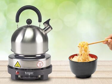 Електрична варильна плита з чавуну/нержавіючої сталі, 5 рівнів горіння, одинарна плита, кемпінгова плита з пластиною 10 см, 500 Вт, 101PIA003 -