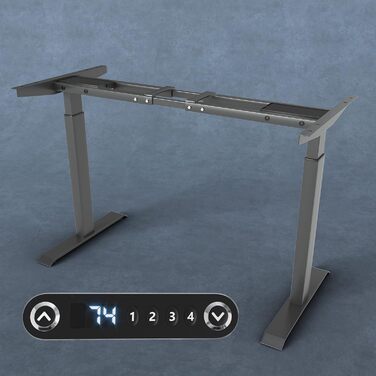 Каркас столу VESKA з регульованою висотою - Каркас столу - Каркас офісного столу з подвійним двигуном, електричним регулюванням висоти, сенсорним екраном та функцією пам&39яті (антрацит)