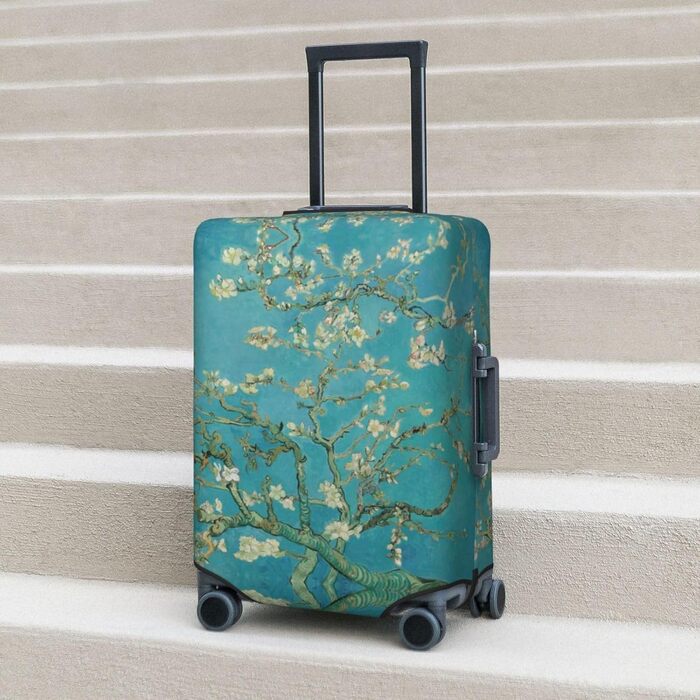 Чохол для валізи Пілотський кокпіт, захист від пилу та подряпин, квітковий принт Мигдалевий цвіт, розмір 80