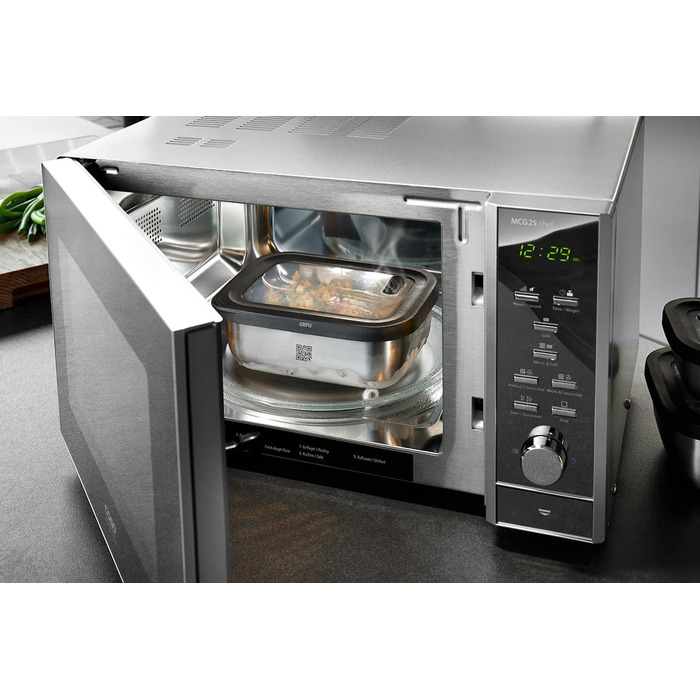 Круглий контейнер для зберігання продуктів GEFU PROVIDO об&39ємом 2000 мл, стійкий до холоду та тепла, інтелектуальне керування запасами через додаток