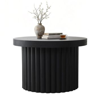 Круглий журнальний столик, сучасний дерев&39яний стіл для вітальні, журнальний столик для вітальні (чорний, Ø60 см x В40 см) Чорний Ø60 см x В40 см