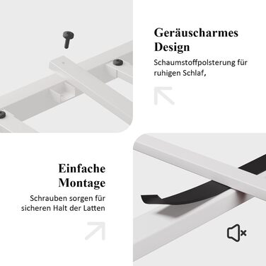 Ліжко 140x200 з узголів&39ям та узніжжям у формі метеликів/основа матраца/місце для зберігання речей під ліжком/рейковий каркас не потрібен/легке складання/тиха робота/білий 140 x 200 см