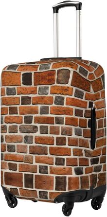 Чохол для валізи Цегляна стіна з еластичної тканини, захисний від подряпин та пилу, чорний, розмір 85 см