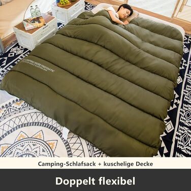 Спальний мішок BISINNA для дорослих, кемпінг, графеновий поліестер, тихий - водовідштовхувальний, дихаючий - 220x90 см на 4 сезони (1,8 кг/2,5 кг)