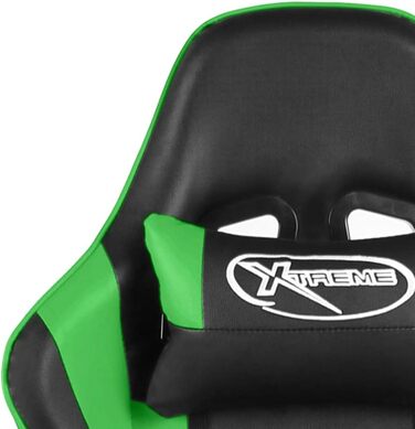 Ігрове крісло поворотне зелене ПВХ