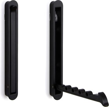 Складний гачок Gedotec металевий чорний матовий MITAL вбудований гачок складний Розміри 140 x 16 мм Вантажопідйомність кг Вентиляц