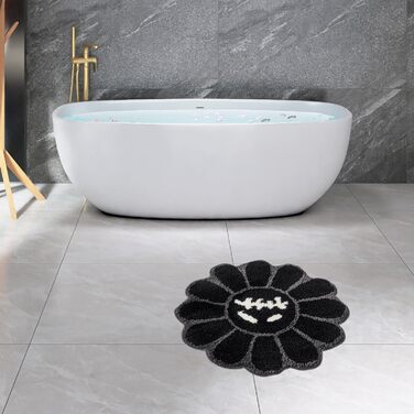 Круглий килим Trippy Happy Face, крутий готичний килим з черепом, круглий, нековзний, швидковисихаючий, флокований, можна прати, м&39який, килимок для ванної кімнати для спальні, вітальні, їдальні