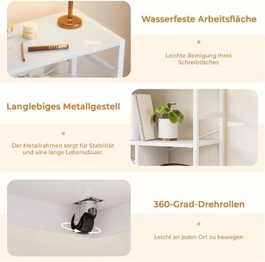 Книжкова полиця Dripex з 2 шухлядами, книжкова шафа з 7 відділеннями з дерева та металевого каркасу, окремостояча кубічна полиця для спальні, вітальні, кабінету, офісу, 33 x 100 x 90 см, біла