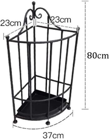 Підставка для парасольки Cuiynic, тримач для парасольки, підставка для парасольки, трикутна залізна підставка для парасольки, компактне кутове відро для парасольки, підлогова довга та коротка полиця для парасольки (чорний Q)