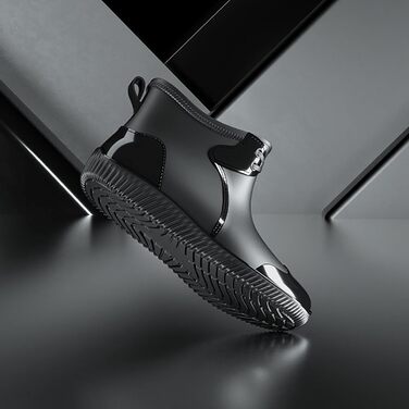 Універсальне чоловіче легке гумове робоче взуття, чоловіче коротке гумове взуття, взуття для риболовлі на свіжому повітрі, широкі гумові чоботи до литок, нековзні короткі чоботи на платформі, водне взуття, чоботи без шнурівки, водонепроникні, розмір 44 EU