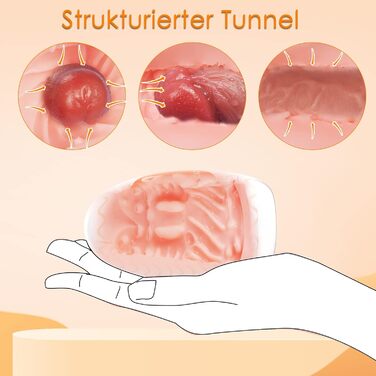 Mастурбатор-яйце Naughty Devil, помаранчевий, портативний