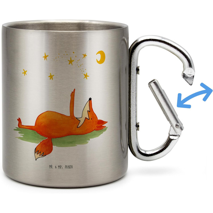 Чашка з лисицями та зірками &quotМістер і місіс Панда&quot - подарунок, кухоль з нержавіючої сталі, термокухоль, астролог, металевий кухоль для пиття, термокухоль, нічний, лисиці, місяць