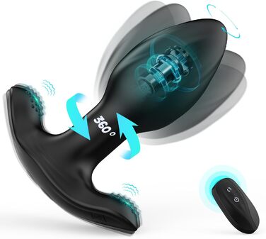 Анальна пробка, секс-іграшка для жінок та чоловіків, стимуляція простати для чоловіків, анальний вібратор з 10 режимами обертання та 10 режимами вібрації, секс-іграшка для пар, анальна пробка для жінок, секс-іграшка-анальна пробка, секс-іграшка