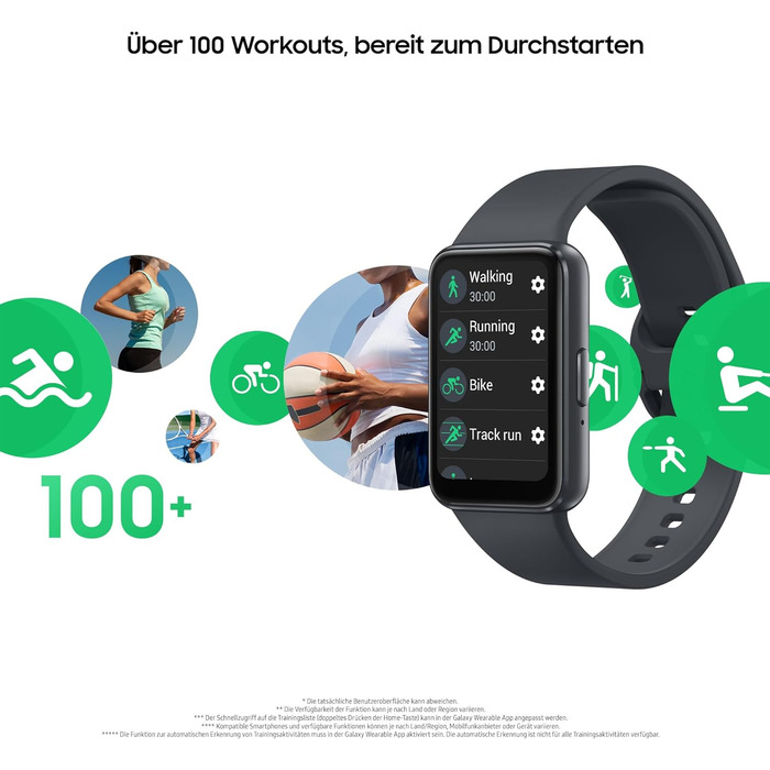 Розумний годинник Samsung Galaxy Fit3, фітнес-годинник як фітнес-трекер та трекер активності, сірий, з 36-місячною гарантією виробника ексклюзивно на Storeo