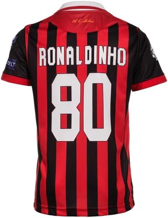 Дитяча футболка Мілана Роналдіньо 80 Без спеціального дизайну Лімітована серія Футбольна футболка Шорти для дітей та підлітків Розмір Домашній 176