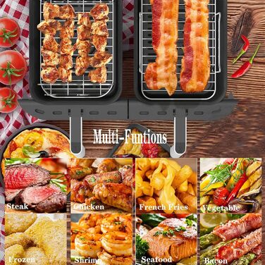 Набір аксесуарів для фритюрниці Ninja з 10 шт. , включаючи силіконову накладку та подвійні стійки для аерофритюрниці та 100 шт. паперову подушечку та силіконові рукавички для Ninja Dual AF300EU AF400EU (Silver2)