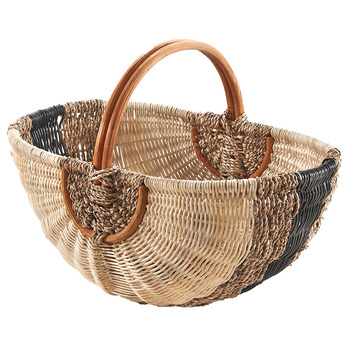 Кошик з ротанга Kobolo 49x334 см Бежевий Плетений кошик ручної роботи з ручками Міцний кошик для покупок з ротанга Класичний кошик для перенесення фермерських ринків, пікніків, домашнього використання, зберігання та декору