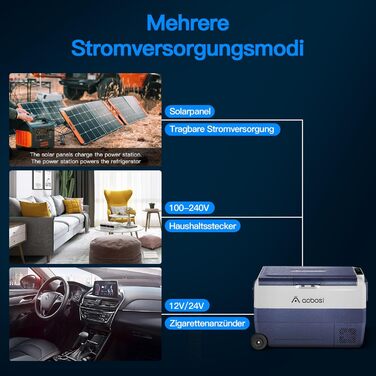 Компресор холодильної камери 50 л, автомобільна холодильна камера з керуванням WiFi APP, 12/24 В і 100-240 В, електрична, до -20 C