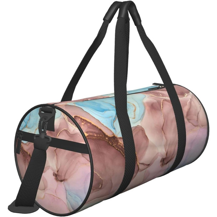 Спортивна сумка-мішок для подорожей та пляжу, барвистий мармуровий принт, чорний колір, універсальний розмір, дорожня сумка