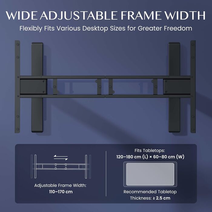 Стіл FLEXISPOT з регулюванням висоти, електрична рама столу з 2 потужними двигунами, супервантажопідйомність 160 кг, 3-рівнева телескопічна система, пам&39ять налаштувань, світлодіодний дисплей висоти (PRO Black) PRO король продуктивності з вантажопідйомн